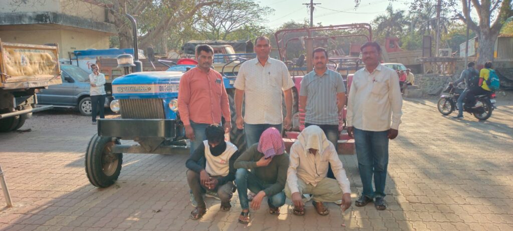 अवैध वाळू वाहतूक करणाऱ्या तीन इसमांना अटक करून मुद्देमाल केला जप्त;श्रीरामपूर तालुका पोलीस स्टेशनची कारवाई