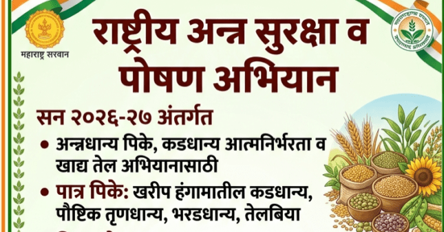 महाडीबीटी’वर अर्ज करा आणि खरीप हंगामात उत्पादकता वाढवा! कृषी विभागाचे शेतकऱ्यांना आवाहन… राष्ट्रीय अन्न सुरक्षा व पोषण अभियानांतर्गत पीक प्रात्यक्षिके, बियाणे आणि मिनी किटचा मिळणार लाभ!