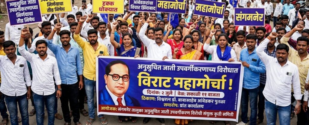 संगमनेरात २ जुलै रोजी उपवर्गीकरणाच्या विरोधात महामोर्चाचे आयोजन