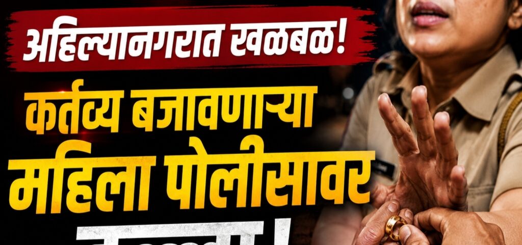 अहिल्यानगरात खळबळ! कर्तव्य बजावणाऱ्या महिला पोलिसावर हल्ला;सोन्याची अंगठी हिसकावून चोरटा पसार..