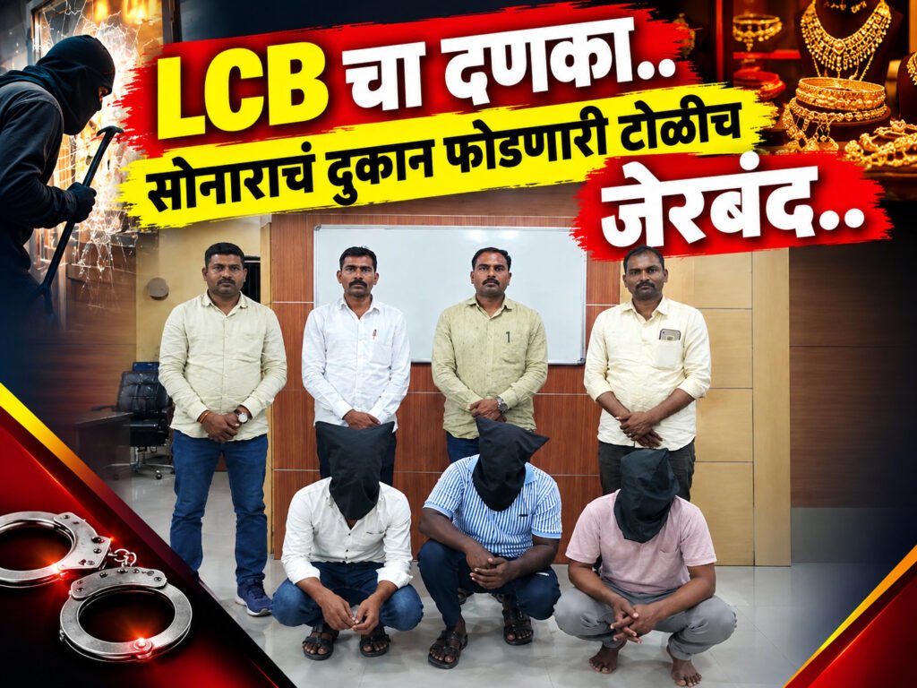 LCB चा दणका..सोनाराचं दुकान फोडणारी टोळी जेरबंद..