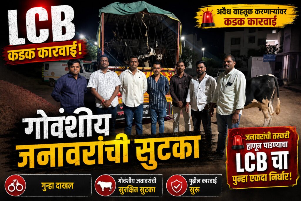 घरामागे बांधून ठेवलेल्या गोवंशांची सुटका पोलिसांच्या एका ‘ॲक्शन’ ने अवैध कत्तलखान्याचा डाव उधळला..!